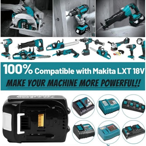 Акумуляторні батареї Makita LXT BL1860, 6.0 Аг для інструменту Макіта 18В, комплект 2 шт